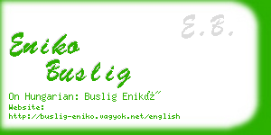 eniko buslig business card